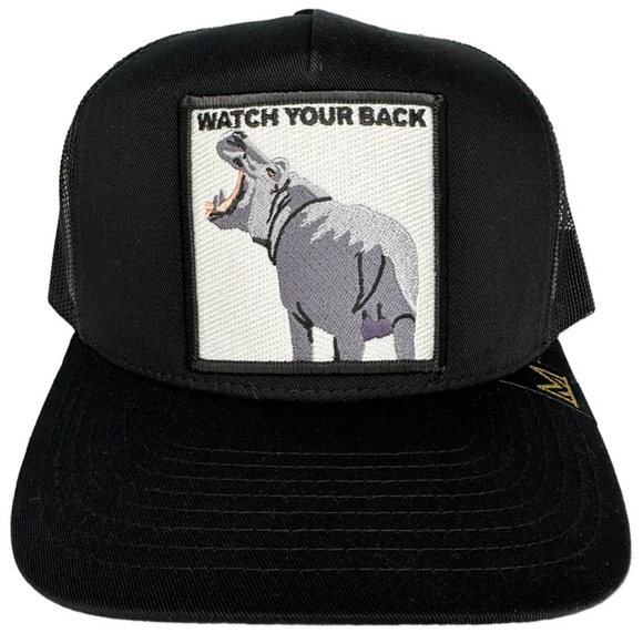 MV TRUCKER HAT ( WATCH YOUR BACK ) BLACK