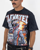 ELITE DENIM OVER SIZE TEE - 1068-D - BLACK