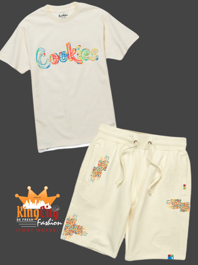 COOKIES FLEECE SHORT SET - 1565K6815 - CREAM – King City Fashion