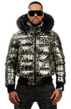 GEORGE V PUFFER JACKET W/ REAL FUR - GV9472 - GOLD