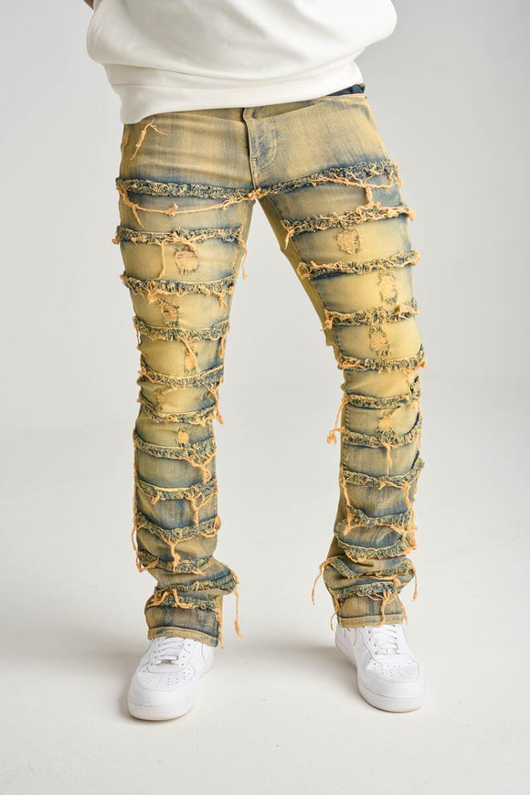 SPARK STACKED JEANS S3016 TAUPE – King City Fashion