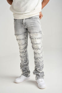 SPARK PREMIUM DENIM STACKED JEANS - S3016 - GRAY
