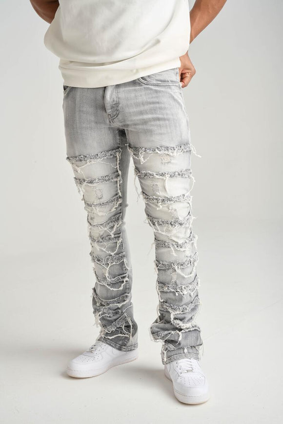SPARK PREMIUM DENIM STACKED JEANS - S3016 - GRAY