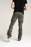 TAKER STACKED JEANS- B2084- OLIVE