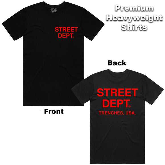 PLANET GRAPES  T-SHIRT - STDPT100 - BLACK W/RED