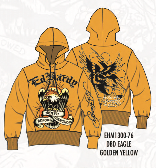 ED HARDY EAGLE FLEECE SET - EHM1300-76SET - YELLOW