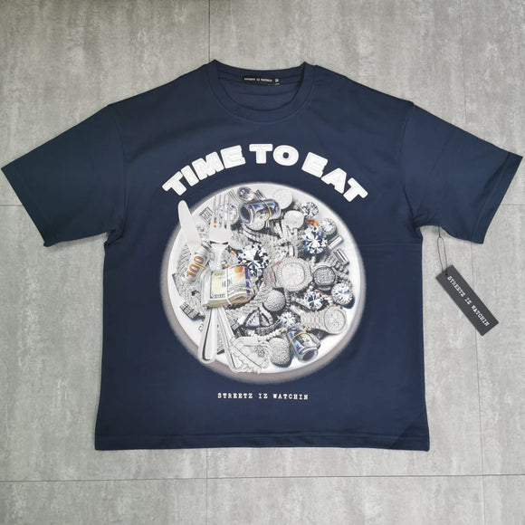 STREETZ IZ WATCHIN CROP (TIME TO EAT) - SWCR5139 - NAVY