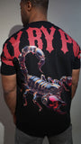 FLY BY BY POPULARITY T-SHIRT - FBP0018- BLACK / RED