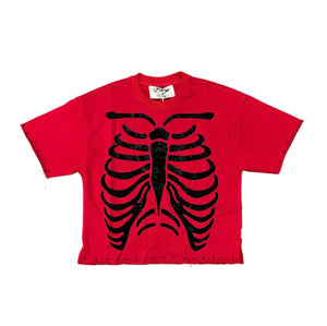 B KYS CROP T SHIRT - T1285C - RED