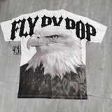 FLY BY BY POPULARITY T-SHIRT - FBP0019-WHITE / BLACK