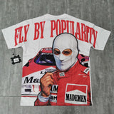 FLY BY BY POPULARITY T-SHIRT - FBP0017-WHITE / RED