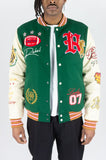 REBEL MIND STATE OF MIND MELTON VARSITY JACKET - 152-562 - H.GREEN