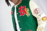 REBEL MIND STATE OF MIND MELTON VARSITY JACKET - 152-562 - H.GREEN