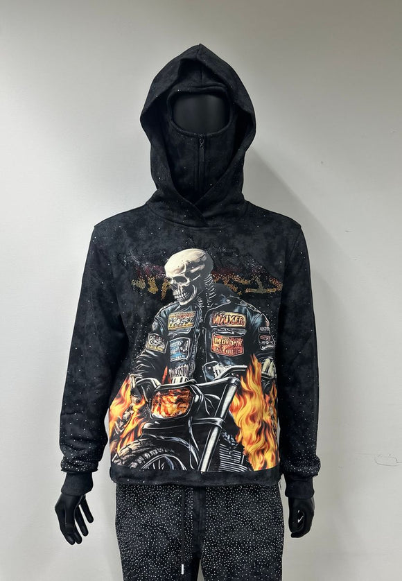 BKYS TRUSTED F-TERRY CROPPED HOODOE - H1403 - BLACK