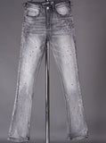 N.M.ENYC FLORAL RHINSTONE JEANS - NME25 - GREY/PINK