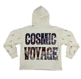 FOCUS "RECER PEARL" RHINSTONE CROPPED HOODIE - 80775 - IVORY