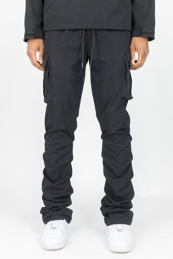 REBEL MIND CARGO STACKED WOVEN PANTS - 100-422 - BLK