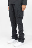 REBEL MIND CARGO STACKED WOVEN PANTS - 100-422 - BLK
