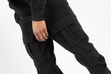 REBEL MIND SOLID CARGO STACK FLEECE PANTS - 100-474 - BLACK