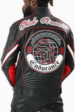 SMOKE RISE LEATHER JACKETS - WO26F588 - BLACK/RED/WHITE