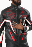 SMOKE RISE LEATHER JACKETS - WO26F588 - BLACK/RED/WHITE