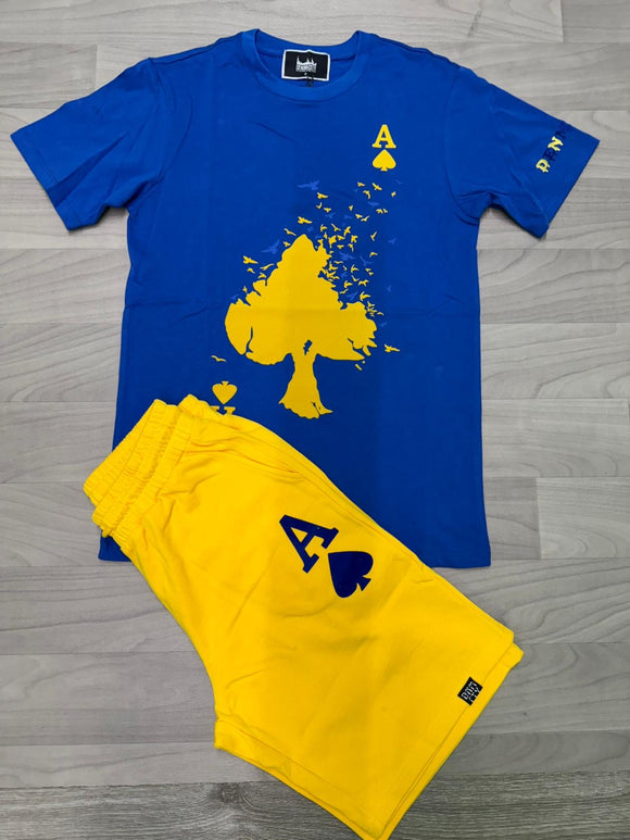 DENIMICITY SHORT SET - DNM-2307 - BLUE/YELLOW