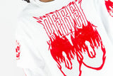 REBEL MINDS FLAME SKULL ACID L/S TEE - 152-215 - WHI/RED