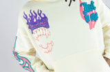 REBEL MINDS TRUST NO ONE FLEECE HOODIE SET - 152-313SET - CREAM