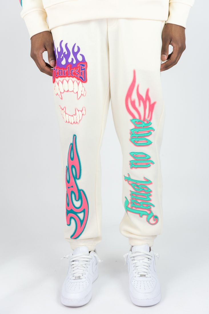 REBEL MINDS TRUST NO ONE FLEECE SET - 152-313SET - CREAM – King