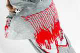 REBEL MINDS FLAME SKULL ACID HOODIE SET - 152-315SET - WASH GREY