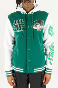 REBEL MINDS PANTHERS FLEECE JACKET - 152-502 - GREEN