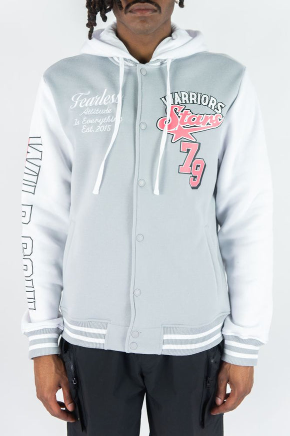 REBEL MINDS WARRIORS FLEECE JACKET - 152-503 - GREY
