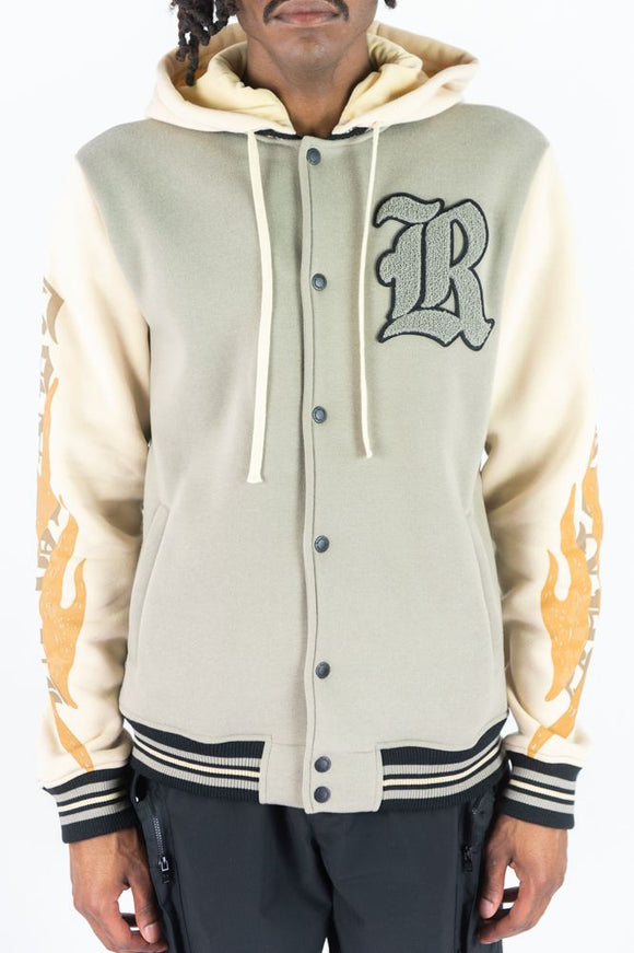 REBEL MINDS PANTHERS FLEECE JACKET - 152-537 - TAUPE