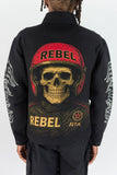 REBEL MINDS R.STONE SKULL TAPESTRY LT.JACKET - 152-550 - BLACK