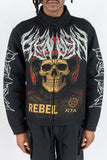 REBEL MINDS R.STONE SKULL TAPESTRY LT.JACKET - 152-550 - BLACK