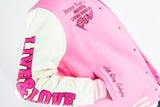REBEL MIND LIVE & LOVE VARSITY JACKET - 152-560 - PINK