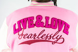 REBEL MIND LIVE & LOVE VARSITY JACKET - 152-560 - PINK