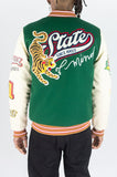 REBEL MIND STATE OF MIND MELTON VARSITY JACKET - 152-562 - H.GREEN