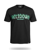 DENIMICITY MELTDOWN ON SUNSET STONE T-SHIRT - DNM-2505R - BLACK/ TEAL