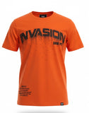 DENIMICITY "INVASION" STONE T-SHIRT - DNM-2506R - ORANGE/BLACK