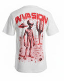 DENIMICITY "INVASION" STONE T-SHIRT - DNM-2506R - WHITE/RED