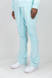 RINGSPUN ACID WASHED FLEECE STACKED PANTS - 351-401 - LIGHT BLUE