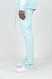 RINGSPUN ACID WASHED FLEECE STACKED PANTS - 351-401 - LIGHT BLUE