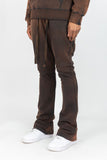RINGSPUN ACID WASHED FLEECE STACKED PANTS - 351-401 - RUST