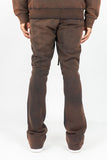 RINGSPUN ACID WASHED FLEECE STACKED PANTS - 351-401 - RUST