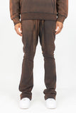 RINGSPUN ACID WASHED FLEECE STACKED PANTS - 351-401 - RUST