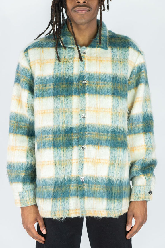 RINGSPUN MOHAIR FLANNEL SHACKET JACKET - 342-783 - GREEN