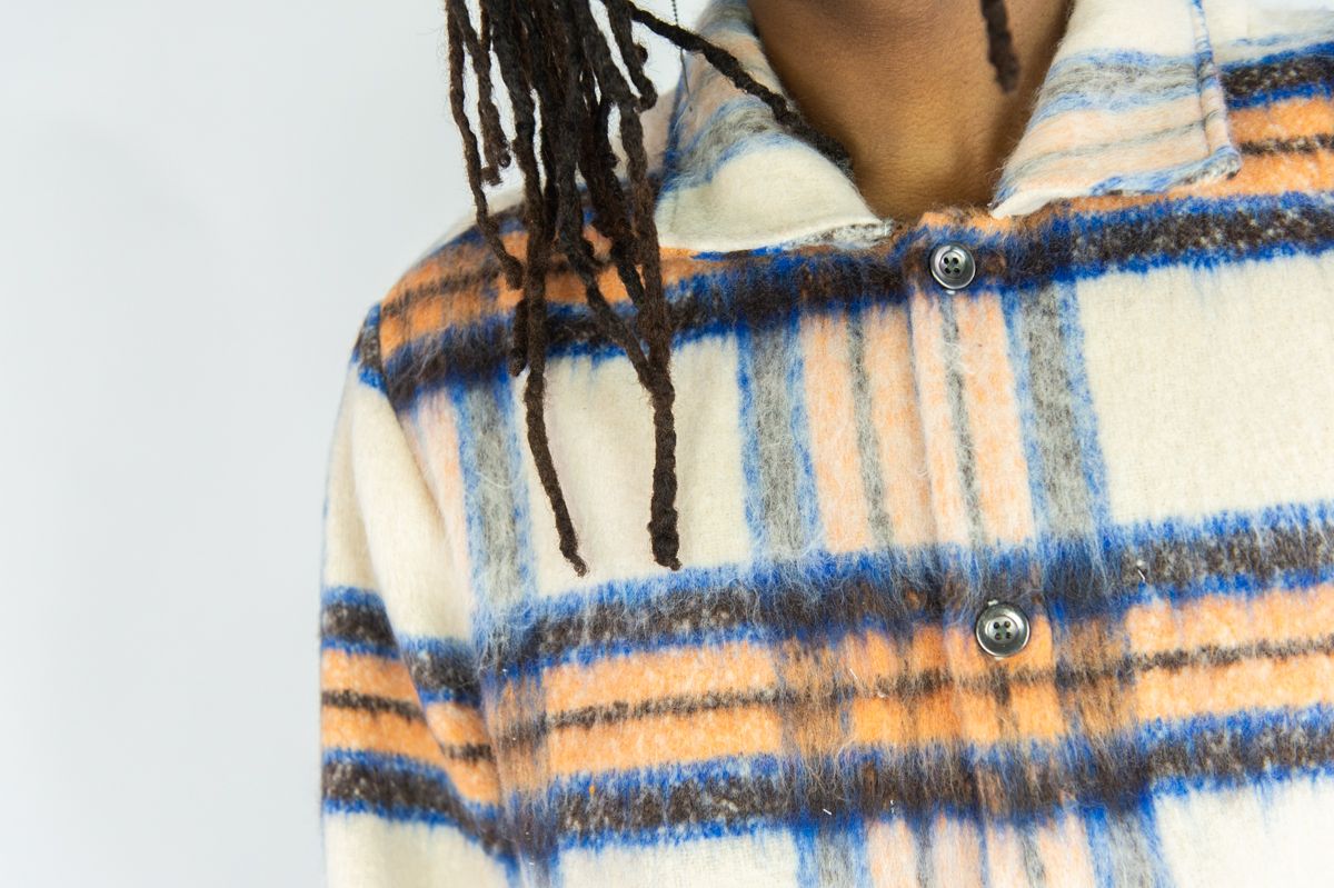 RINGSPUN MOHAIR FLANNEL SHACKET JACKET - 342-784 - ORANGE – King