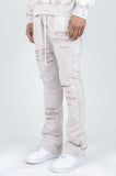 REBEL MIND RIPPED STACKED FLEECE PANT - 100-475 - TAUPE