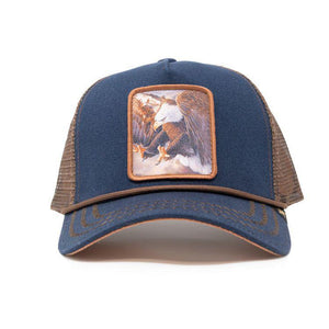 GOLDSTAR TRUUCKER HAT - GS167 - BROWN /BLUE